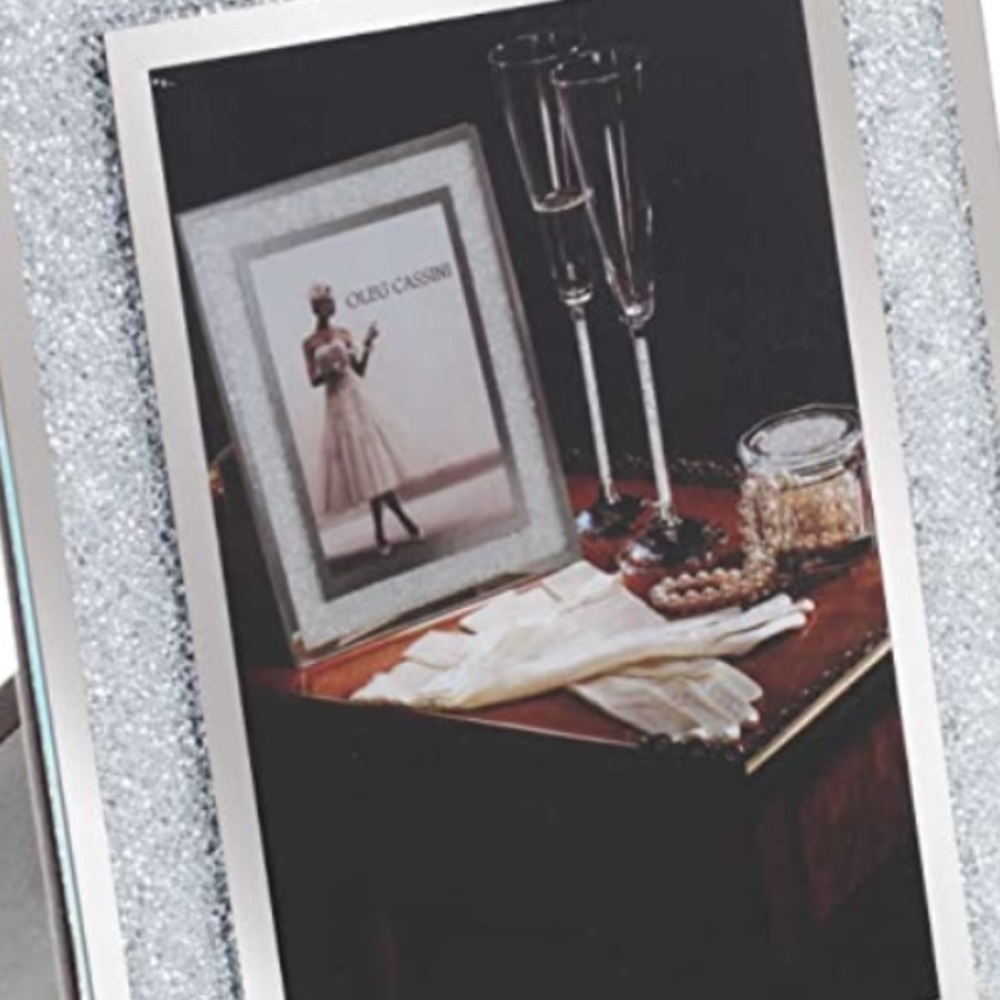 2 Oleg Cassini 5” x7” Crystal Diamond Pic frames
